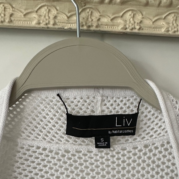 LIV BY HABITAT | Mesh Stitch White Duster Cardigan - Picture 6 of 13